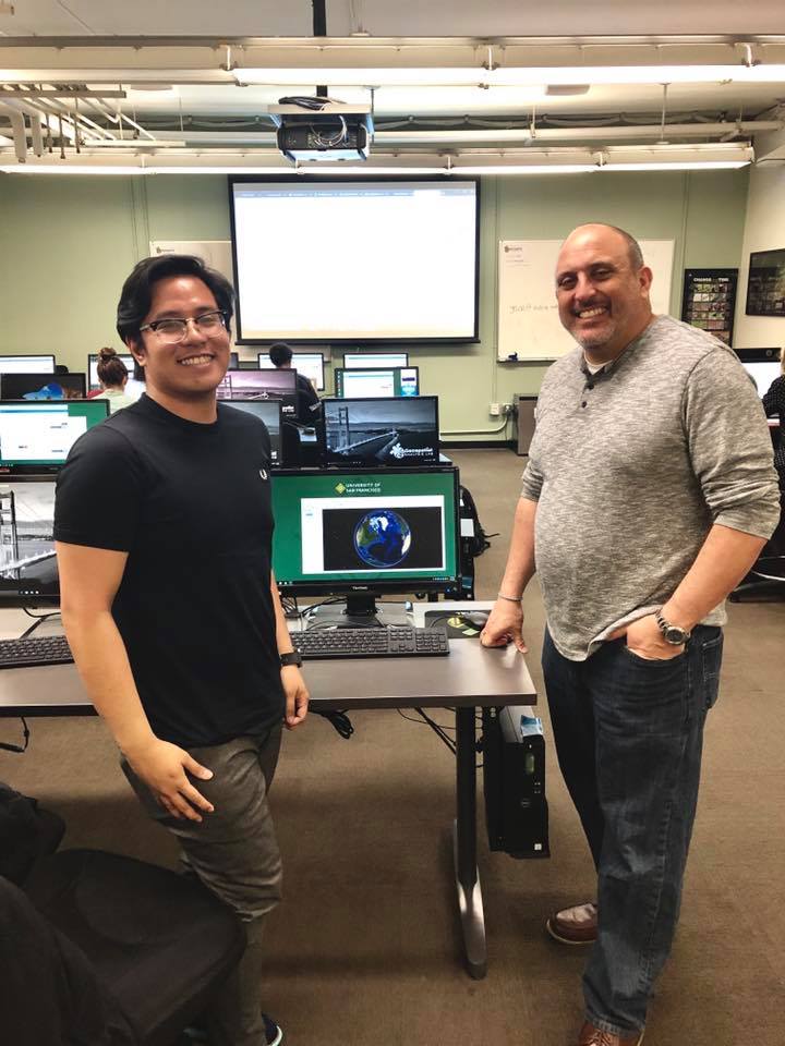 Pinoy scientist Geric Magbitang with professor David Saah, director of USF Geospatial Analysis Lab at the University of San Francisco